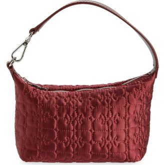 Ganni Small Butterfly Recycled Polyester Convertible Shoulder Bag in Burgundy at Nordstrom