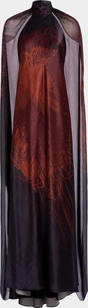 Silvia Tcherassi Sabina Maxi Dress with Cape
