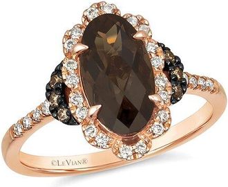 Le Vian 14K Rose Gold Diamond Smoky Quartz Cocktail Ring