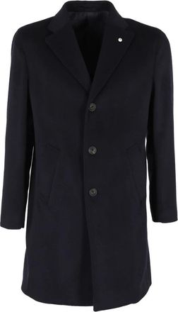 L.B.M. 1911 Stijlvolle Wollen Jas voor Mannen - Heren - Mantel - Blauw - 3XL - Wol - Jassen