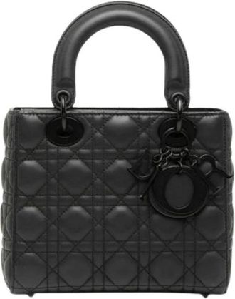 Dior Pre-owned Lady Dior - Dames - Vintage Handtas - Zwart - ONE Size - Leer - Vintage