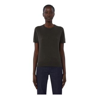 Max Mara Round-neck Knitwear, female, Green, Size: XL T-shirt Sweater