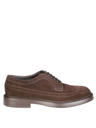 Doucal's Classic Wingtip Derby Shoe in Rich Suede