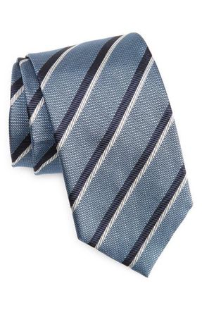 Ermenegildo Zegna Diagonal Stripe Jacquard Silk Tie in Light Blue at Nordstrom