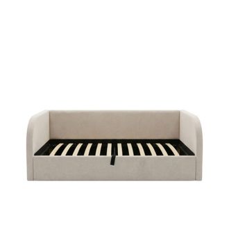 Muemue Cama Tapizada Con Almacenamiento Beige 72x204x100cm