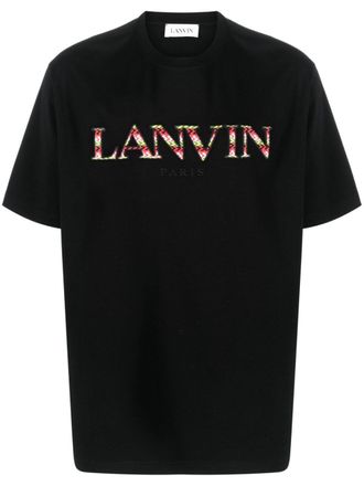 Lanvin T-shirt met geborduurd logo - Zwart