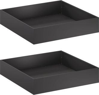 vidaXL Macetero De Jard&iacute;n 2 Uds. Negro 100 X 100 X 20 Cm Vidaxl