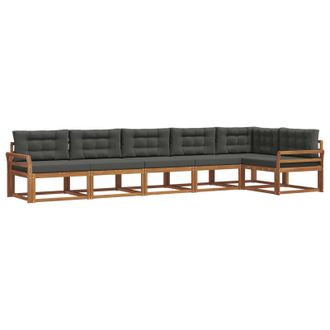 vidaXL Conjunto De Sof&aacute;s De Exterior 6 Pcs Natural Y Antracita Vidaxl