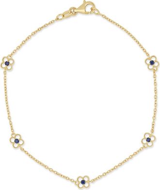 Bony Levy El Mar 18K Yellow Gold Sapphire Flower Line Bracelet at Nordstrom Rack, Size 7