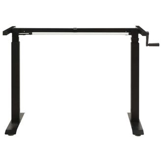 Berkfield Home Manual Height Adjustable Standing Desk Frame Hand Crank Black
