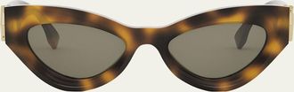 Fendi FF Diamond Logo Acetate Cat-Eye Sunglasses