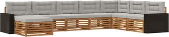vidaXL Conjunto De Sof&aacute;s De Exterior 8 Uds. Natural Y Gris Claro Vidaxl