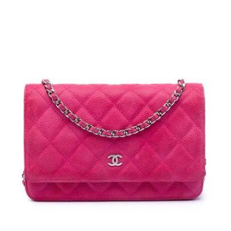 Chanel Pre-owned Wallet on Chain - Dames - Pre-owned - Roze - Maat: ONE Size Zijde