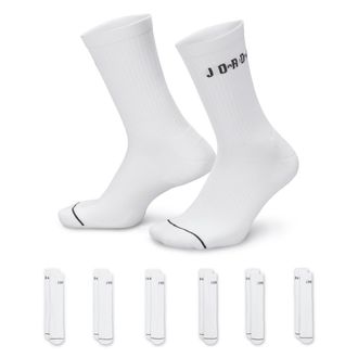 Nike Jordan Everyday Crew Socks (6 Pairs) in White | FZ2051-100