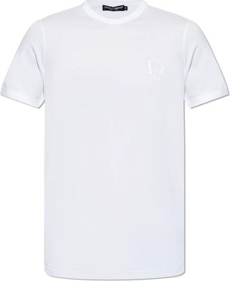 Dolce & Gabbana T-shirt met logo - Heren - T-shirts - Wit - XS - Katoen - Tops