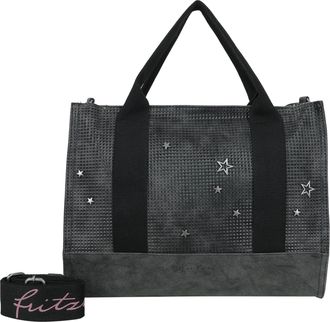 Fritzi Aus Preu&szlig;en Fritzi Tote Bag Limited Full of Stars Shopper Handbag Shoulder Bag Vegan Faux Leather Star Studs Womens Shopping Bag with Webbing Strap and Zip 29.5 x