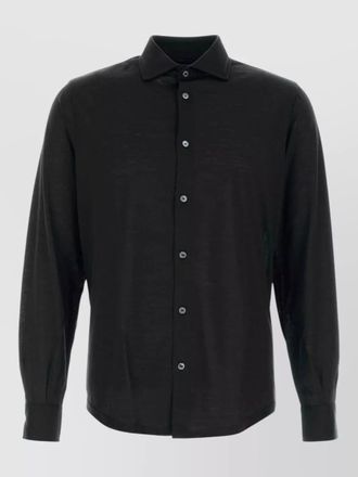 Fedeli wool shirt button cuffs long sleeves