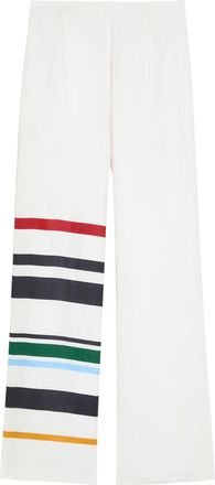 Cala de la Cruz Toya Striped Wide-leg Linen Trousers - Stripe - XS (UK6 / XS)