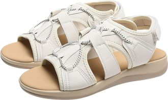 Generic Cocila Platform Sandals WomenS Breathable Leisure Outdoor Shoes Casual Fashion Thick-Soled White, 6.5 Ladies Lace Up Wide Fit Sandal Flat Wedding Walk