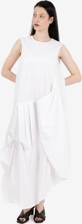 Alessia Santi Abito lungo con cintura bianco