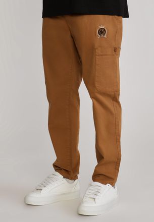 Siksilk Cargos para Hombres Marrones de Ajuste Holgado XXL