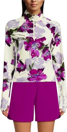 Lands End Long Sleeve Rash Guard Cover-up UPF 50 in White at Nordstrom, Size X-Small P