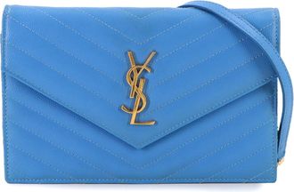Saint Laurent Blue Leather Chain/Shoulder Wallet (Pre-Owned)
