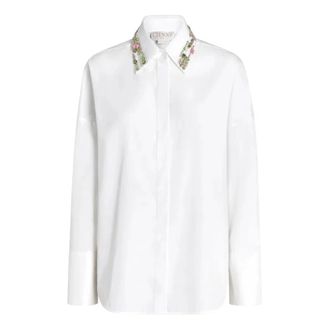 Genny Shirts, female, White, Size: 2XS Embellished Collar Shirt