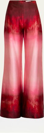 Silvia Tcherassi Andie Degrade Silk Wide-Leg Pants