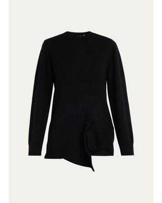 Toteme Asymmetric Wool-Cashmere Knit Sweater