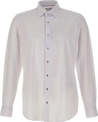 Michael Kors Performance Stretch Slim Shirt - Heren - Zakelijke Overhemden - Wit - 3XL - Nylon - Overhemden