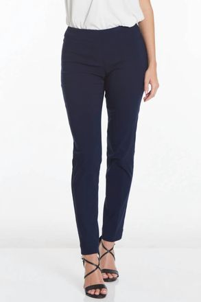 Multiples Solid Narrow-Leg Pants In Midnight