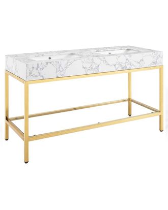 ModWay Discontinued Modway Kingsley 60In Gold Stainless Steel Bathroom Vanity