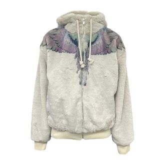Marcelo Burlon Light Jackets, female, Beige, Size: S Bomber Jacket