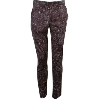 Lords of Harlech Jack Flat Front Chino Pant In Augustus Floral in Outline Floral Black at Nordstrom, Size 32 X 34