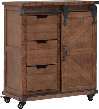 vidaXL Mobiletto In Legno Massello Di Abete 64x33,5x75 Cm Marrone - Vidaxl