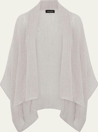 Eskandar Wide Short Sleeve Scrunch Shawl Collar Jacket - Mid Plus Length