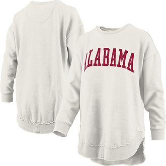Pressbox Womens Pressbox Oatmeal Alabama Crimson Tide Melange Poncho Vintage Fleece Long Sleeve Pullover Sweatshirt at Nordstrom, Size X-Large