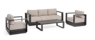 Outdoor Living Sal&oacute;n exterior con mesa de aluminio antracita