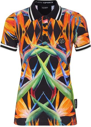 Plein Sport Polo Shirt SS - Dames - Fitness - Veelkleurig - S - Katoen - Fitness