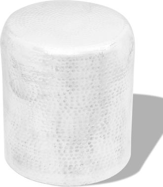 vidaXL Vidaxl - Taburete/mesa De Centro De Aluminio Martillado Plateado