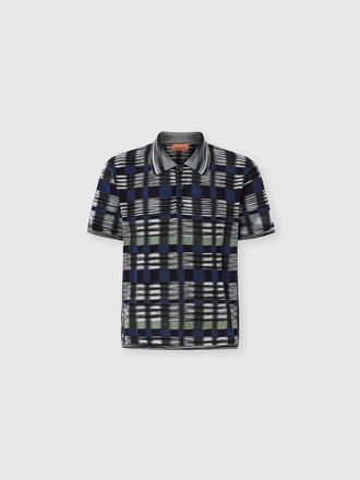 Missoni Cotton And Viscose Polo Shirt With Check Pattern in Beige& White at Nordstrom, Size 54