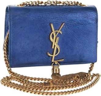 Saint Laurent Pre-owned Cross Body Bags, female, Blue, Size: ONE SIZE Pre-owned Vintage Shoulder Bag