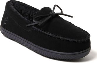 Dearfoams Mens Douglas Genuine Suede Moccasin House Shoe Slipper