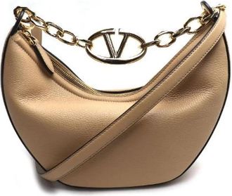 Valentino Pre-owned Vintage Schoudertas - Dames - Vintage Schoudertas - Beige - ONE Size - Leer - Vintage