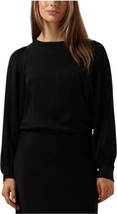 Summum Silky Touch Top met Lange Mouwen - Dames - Blouses - Zwart - S - Overhemden