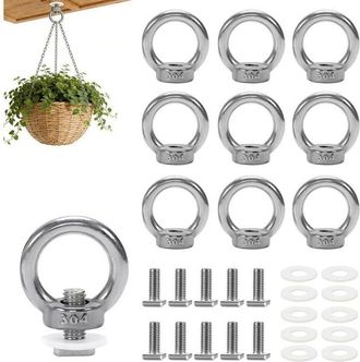 OEM 10 Pernos De Ojo De Anillo De Elevaci&oacute;n M6, Tuerca De Ojo De Anillo De Elevaci&oacute;n De Acero Inoxidable Con Pernos En T, Soporte Para Plantas De Invernad