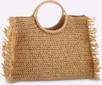 Heine Shopper HEINE, Damen, Gr. B/H/T: 39cm x 33cm x 15cm, natur, 100% Papierstroh, unifarben, Taschen Shopper