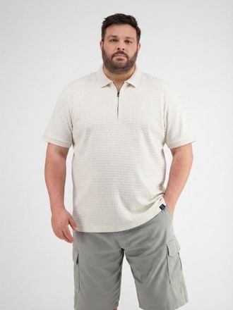Lerros Poloshirt LERROS Poloshirt mit Reissverschlusskragen, grosse Gr&ouml;ssen, Herren, Gr. 4XL, cloudy wei&szlig;, 100% Baumwolle, ohne Ausschnitt, Shirts Poloshirt