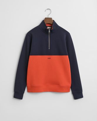 GANT Teens Blocked Half-Zip Sweatshirt (158/164) EVENING BLUE